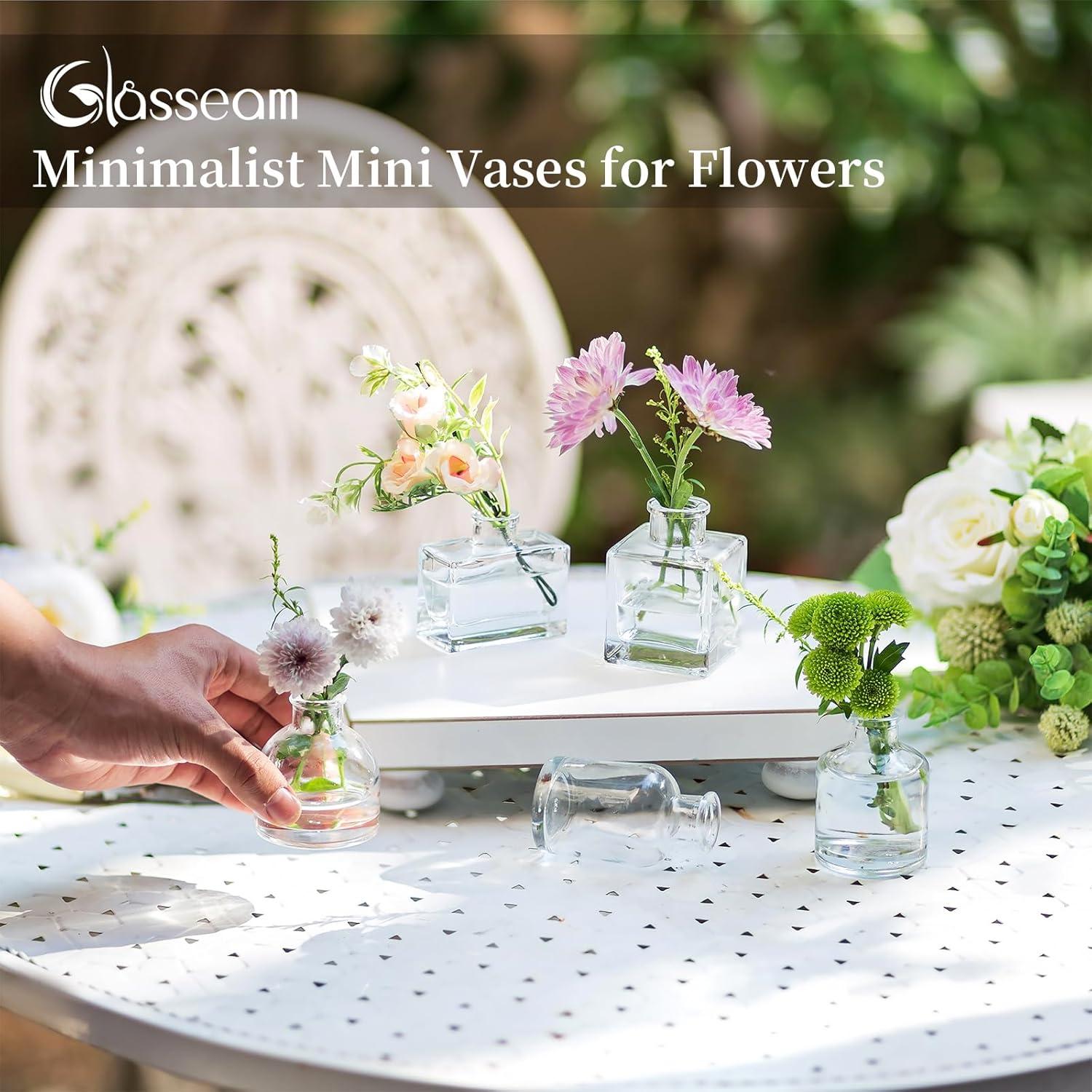 Kleine Glasvasen Set Klar Blumenvase Vase Modern Deko Hochzeit 20
