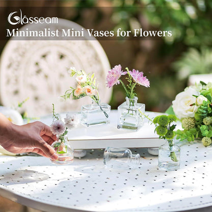 Kleine Glasvasen Set Klar Blumenvase Vase Modern Deko Hochzeit 20