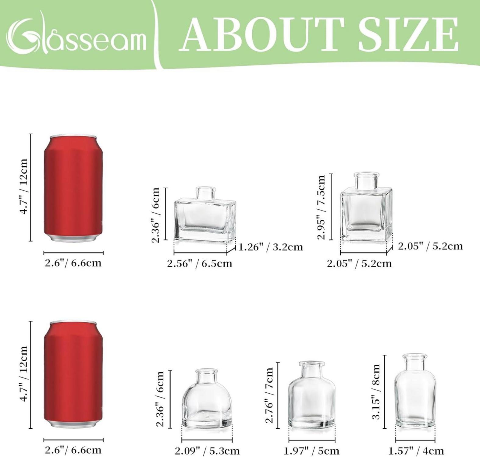 Kleine Glasvasen Set 20er Blumenvase Modern Deko Tischdeko Transparent