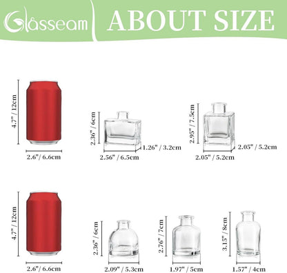 Kleine Glasvasen Set 20er Blumenvase Modern Deko Tischdeko Transparent