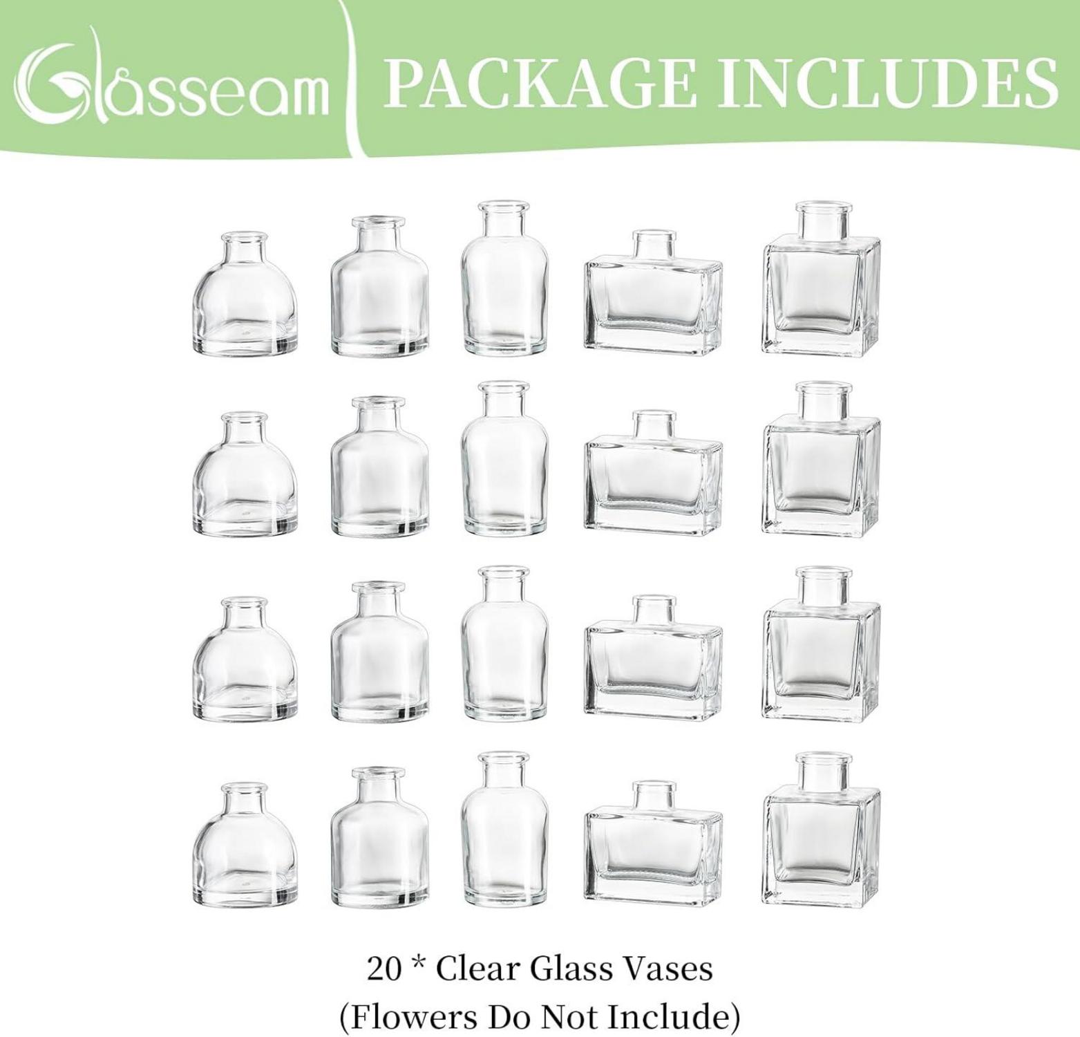 Kleine Glasvasen Set Klar Blumenvase Vase Modern Deko Hochzeit 20