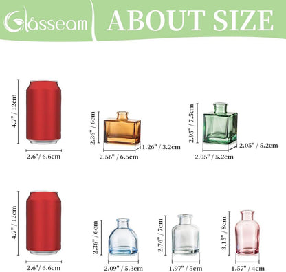 Farbige Glas Mini Vasen Set 20er für Tischdeko Hochzeit Weihnachten