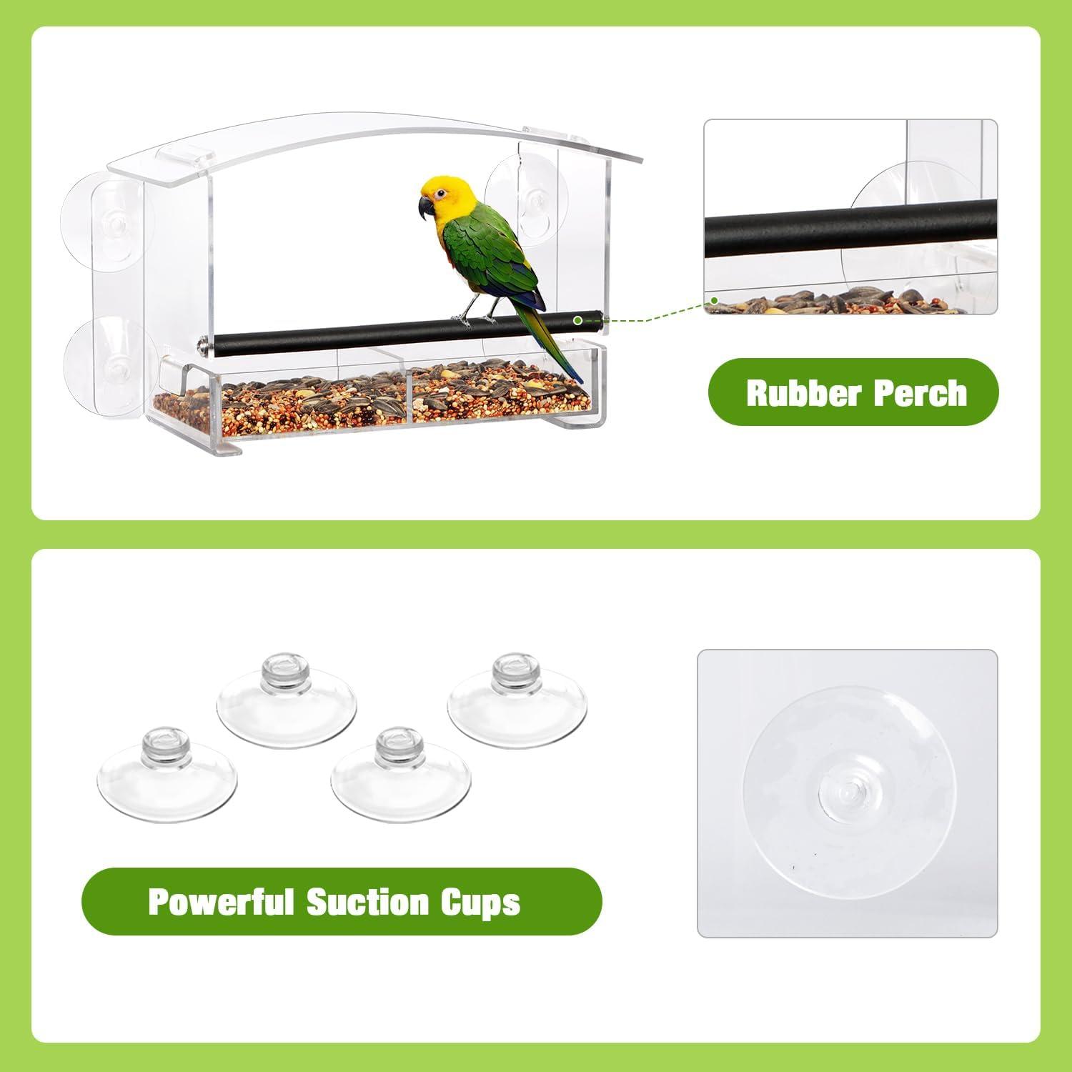 Fenster Vogelfutterstation mit Saugnäpfen Acryl Vogelfutterspender