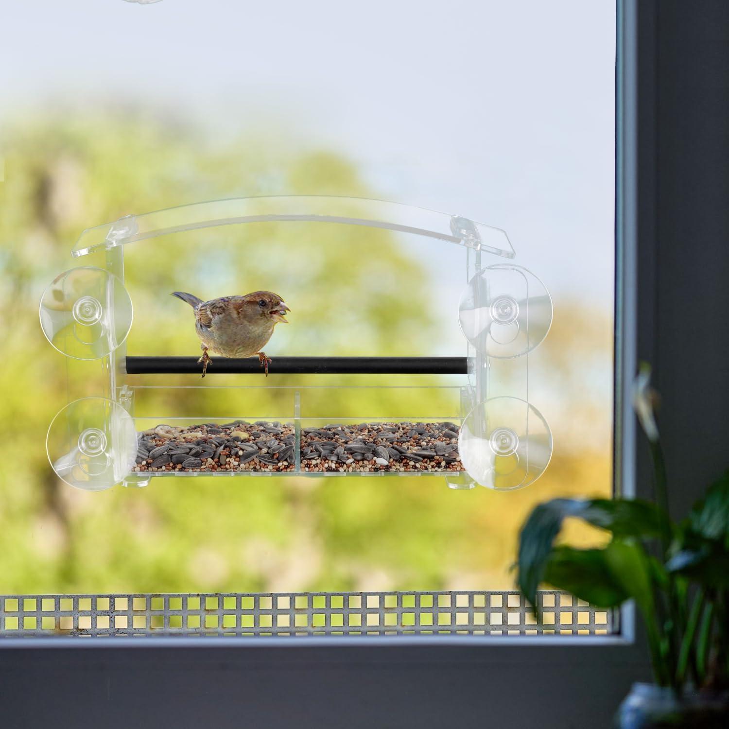 Fenster Vogelfutterstation Acryl Saugnäpfen Vogelfutterspender