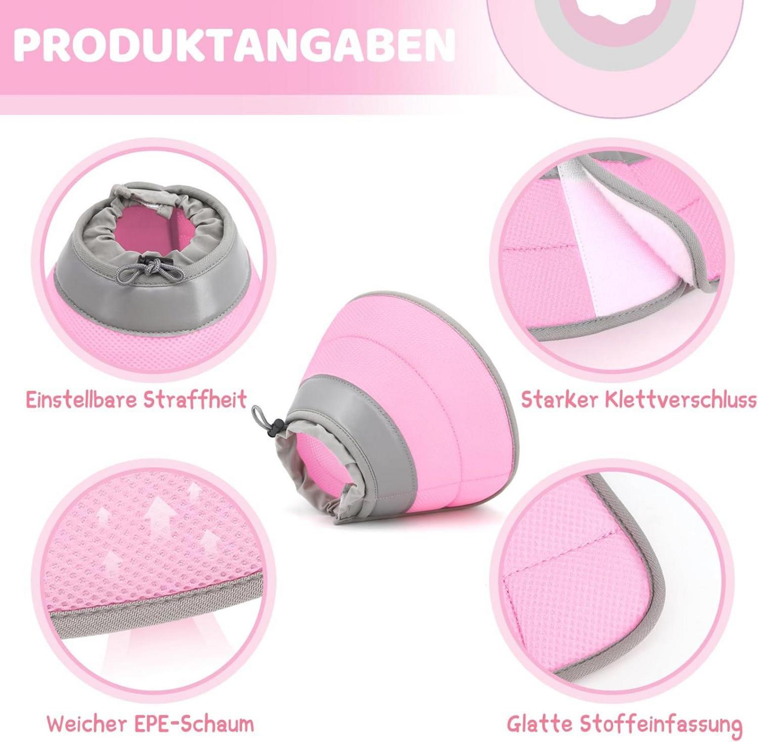 Halskrause Katze Einstellbarer Weich Kragen Welpen S 15.2-22.9cm Rosa