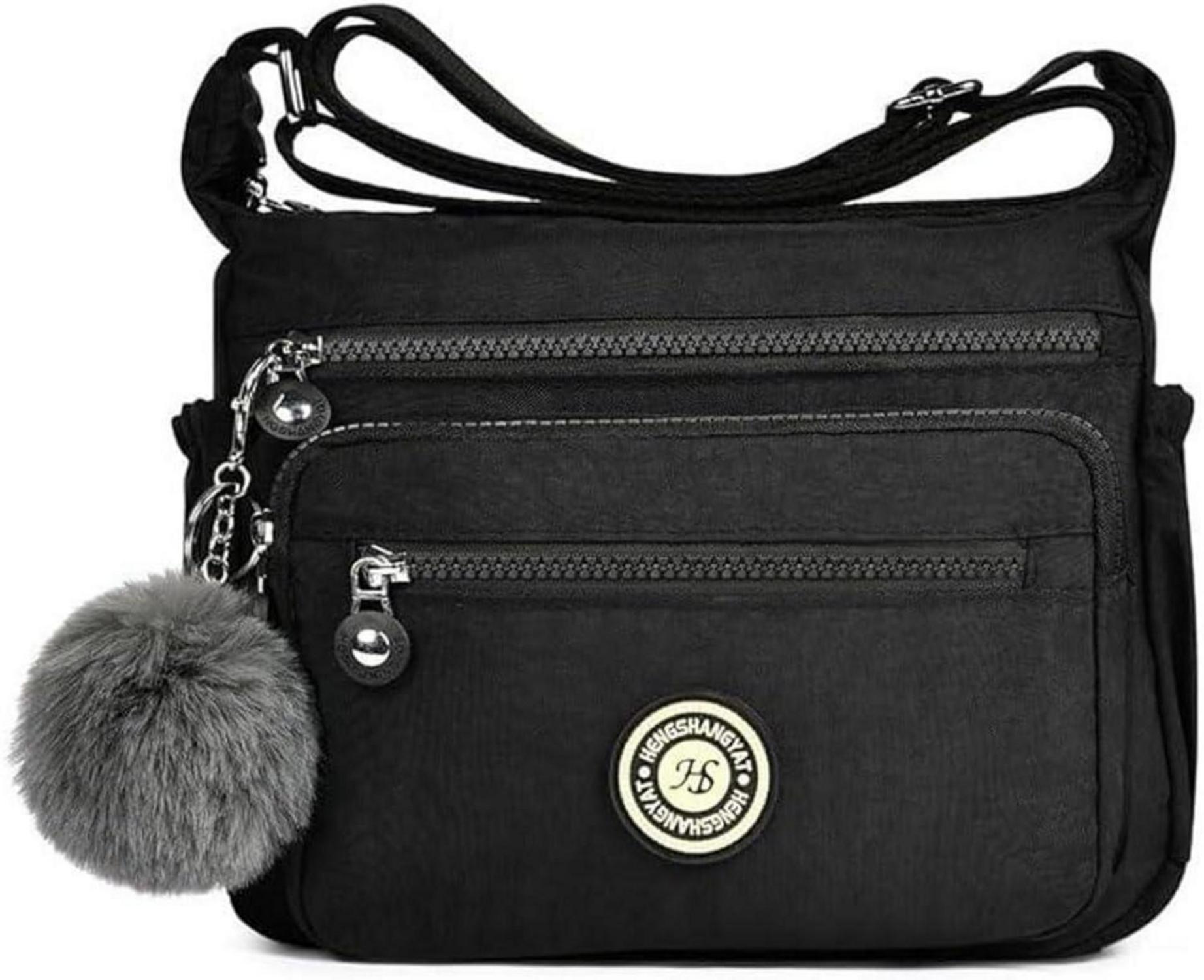 Umhängetasche Damen Nylon Multi Pocket Crossbody Bag Schule Work