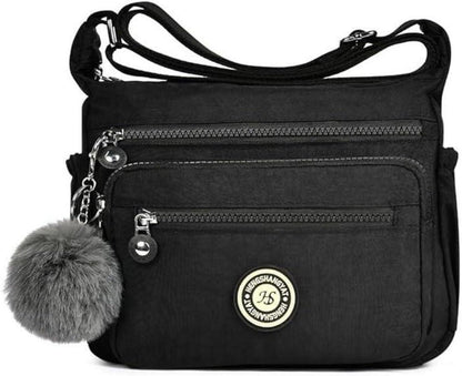 Umhängetasche Damen Nylon Multi Pocket Crossbody Bag Schule Work