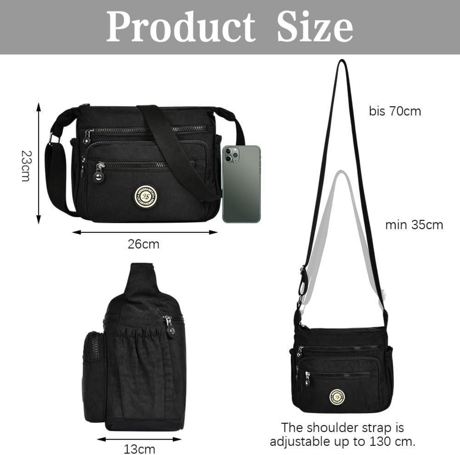 Nylon Umhängetasche Damen Mehrere Taschen Crossbody Bag