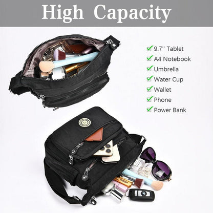 Damen Umhängetasche Nylon Schultertasche Multifunktional
