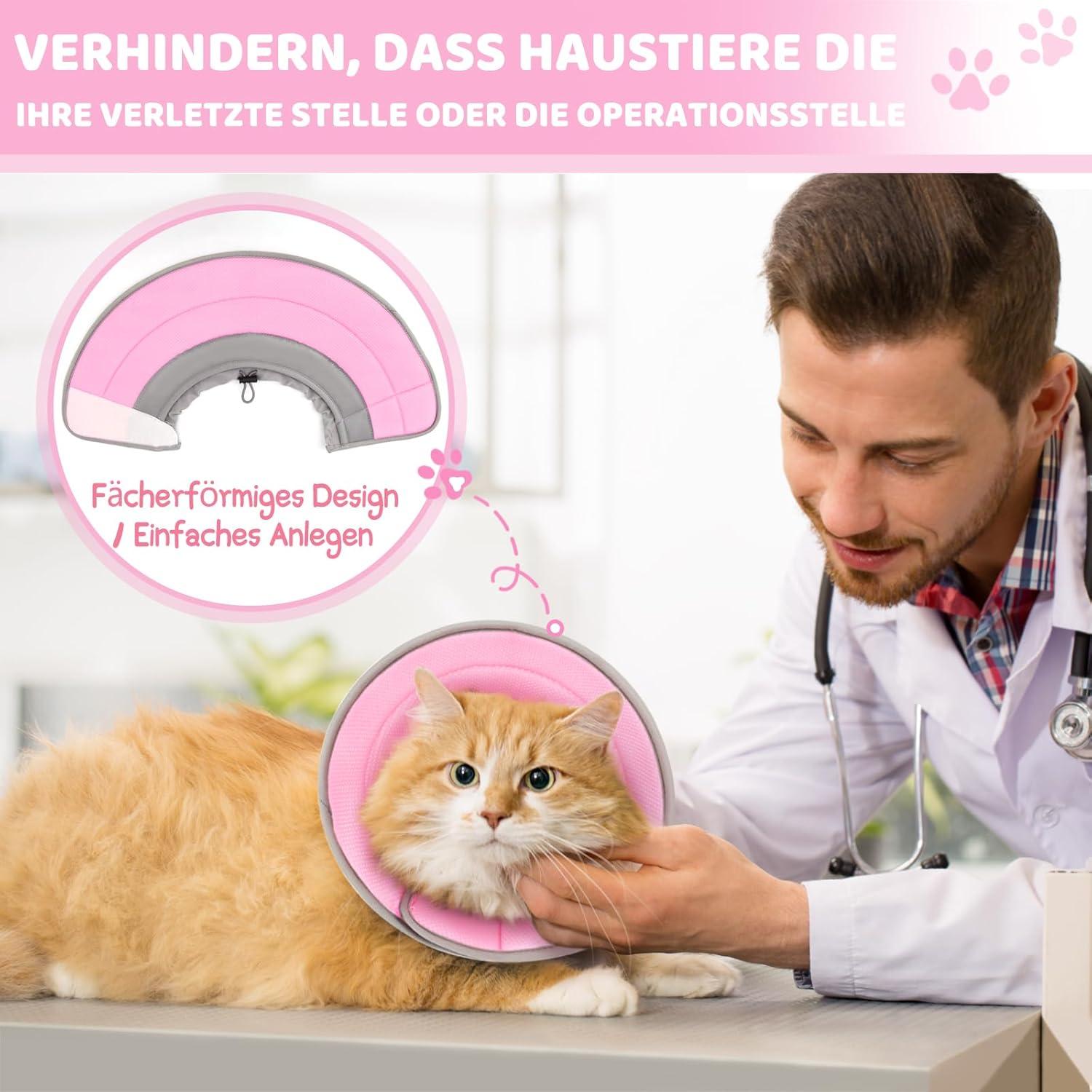 Weicher Halskrause Katze Einstellbarer Halsband Welpen L 22.9-30.5cm