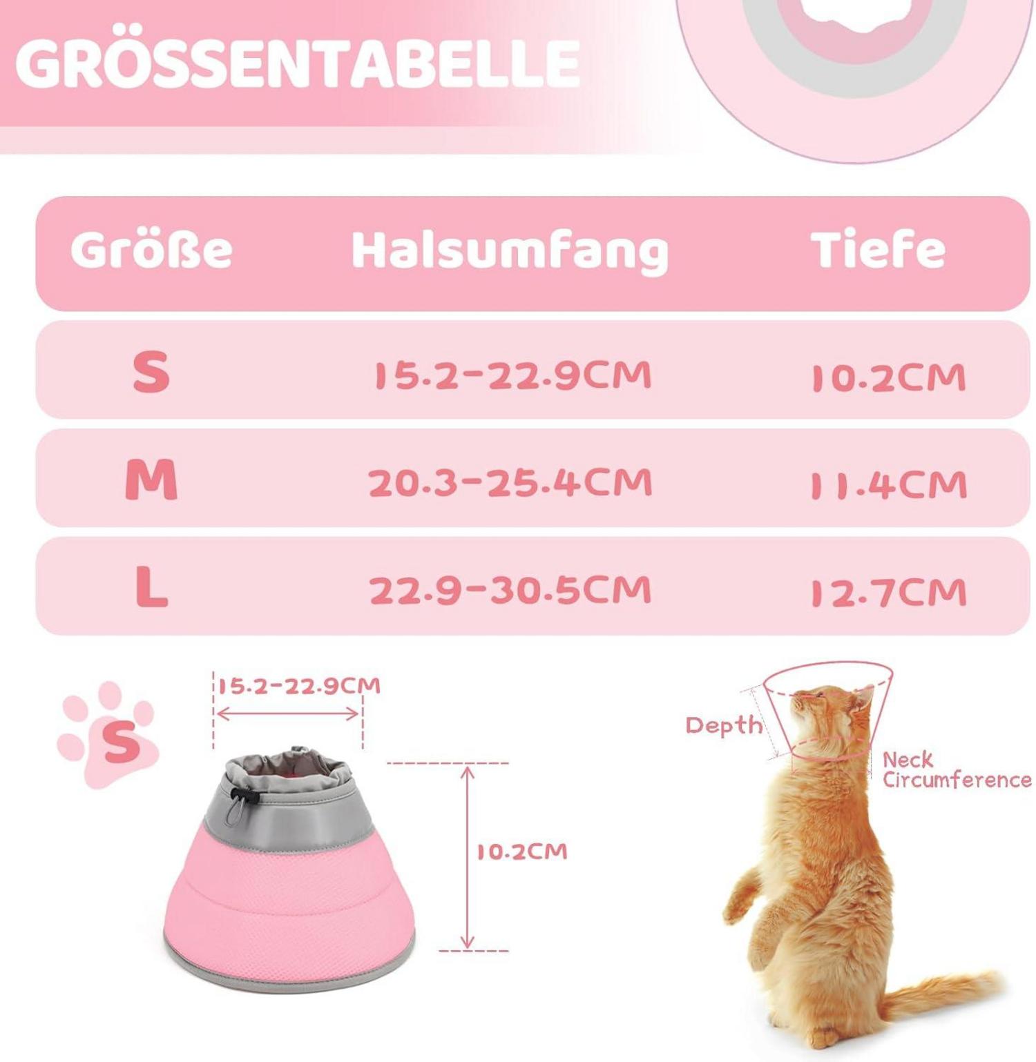 Katzenkegel Halsband Wiederherstellung Kragen Cone Orange Größe S Einstellbar
