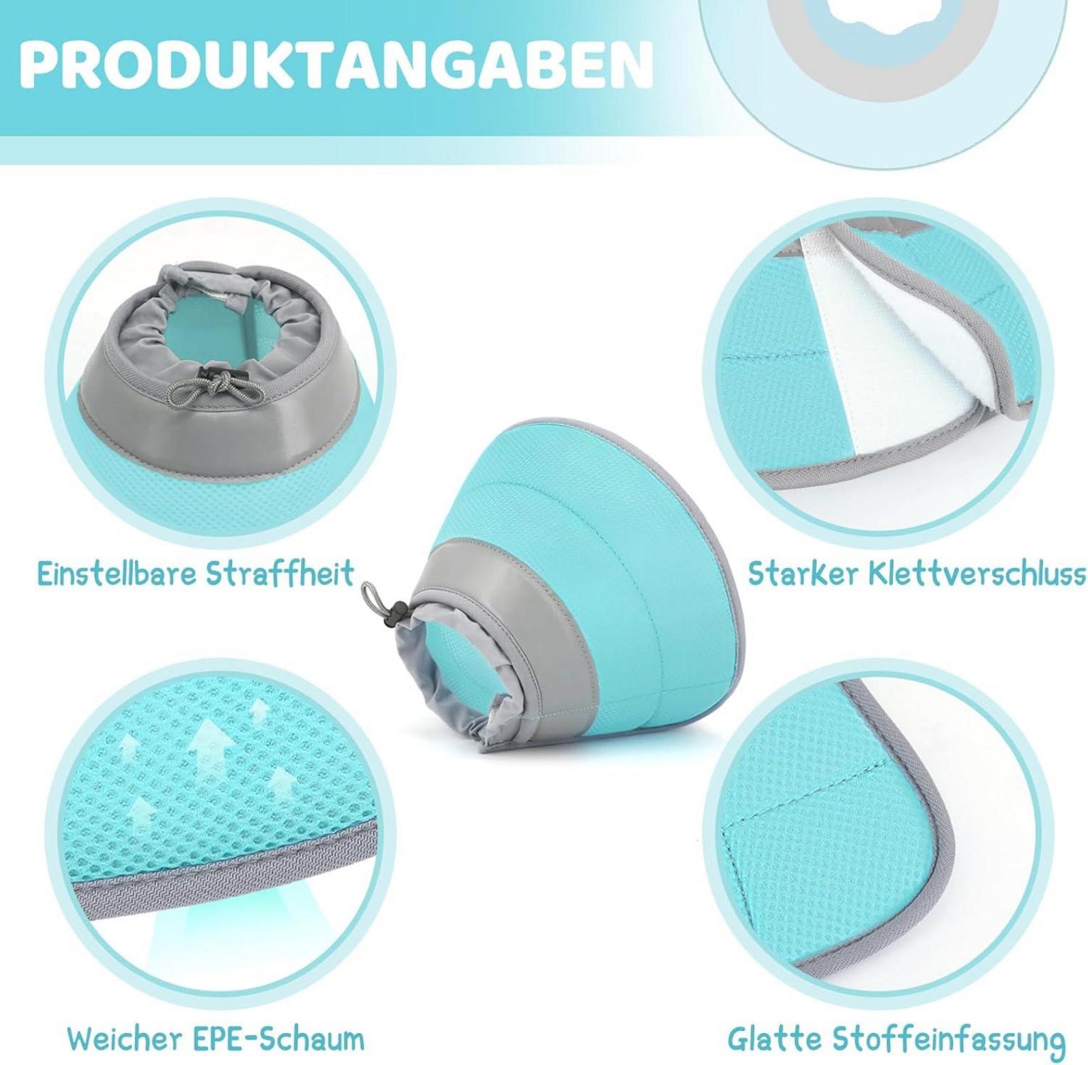 Supet Einstellbare Halskrause Katze Halsband Weich Kragen Cone Grün M