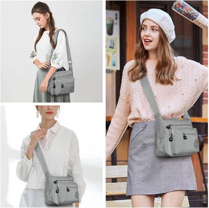 Nylon Umhängetasche Damen Schultertasche Multi Pocket Größere