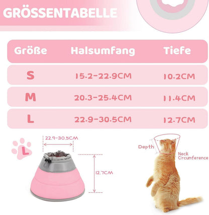 Verstellbare Halskrause Katze Welpen Weiche Kragen Cone Orange L