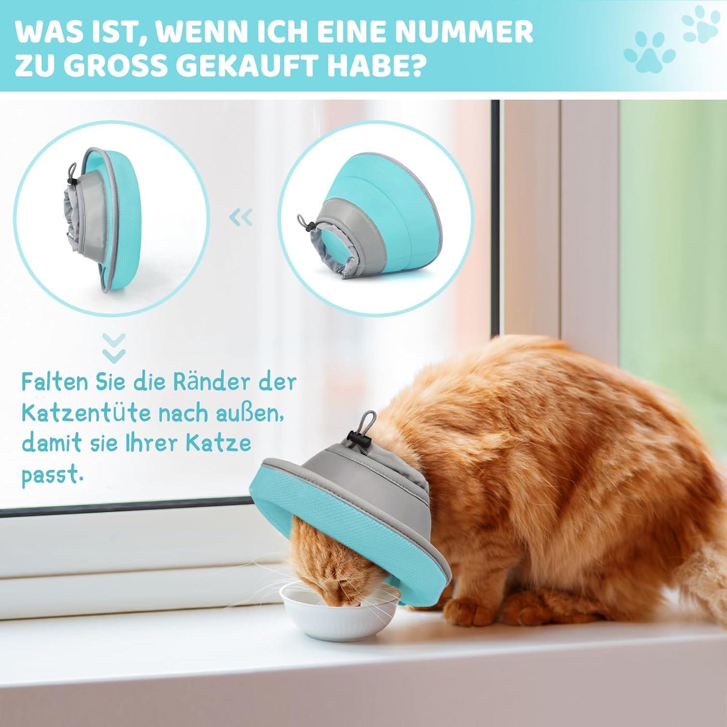 Supet Weiche Katzen-Halskrause Verstellbarer Kragen Cone für Katze L