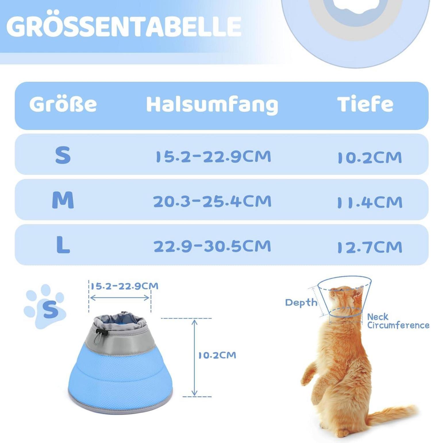 Katzen Halskrause verstellbarer Kragen für Welpen S blau