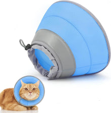 Verstellbare Halskrause für Katzen nach Operation, blau