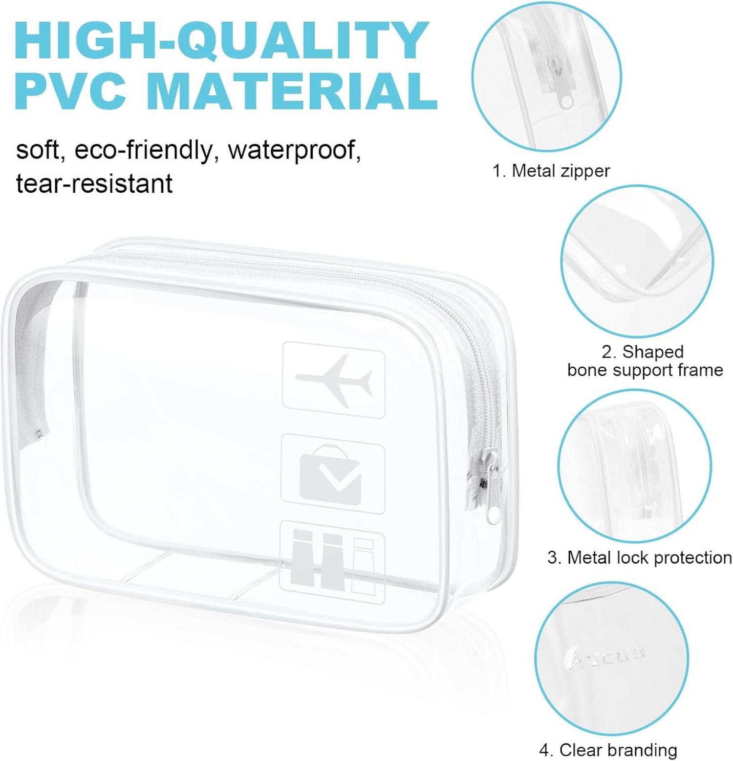 Transparente TSA-zugelassene PVC-Kulturtasche - Reise-Kosmetiktasche