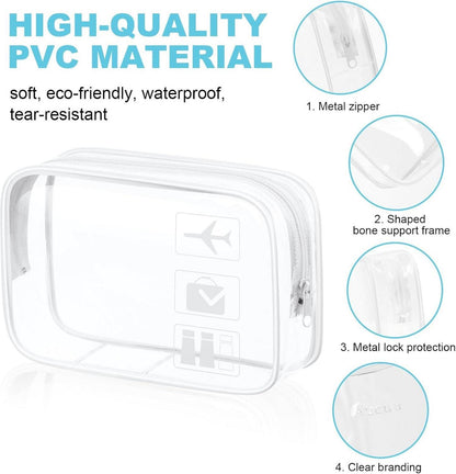Transparente TSA-zugelassene PVC-Kulturtasche - Reise-Kosmetiktasche