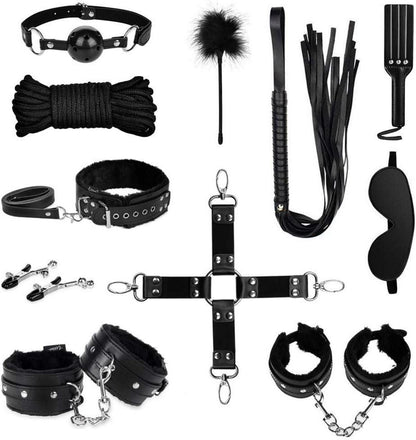 Bondage Set SM 11-teilig Fesselset Sexspielzeug Schwarz Neu