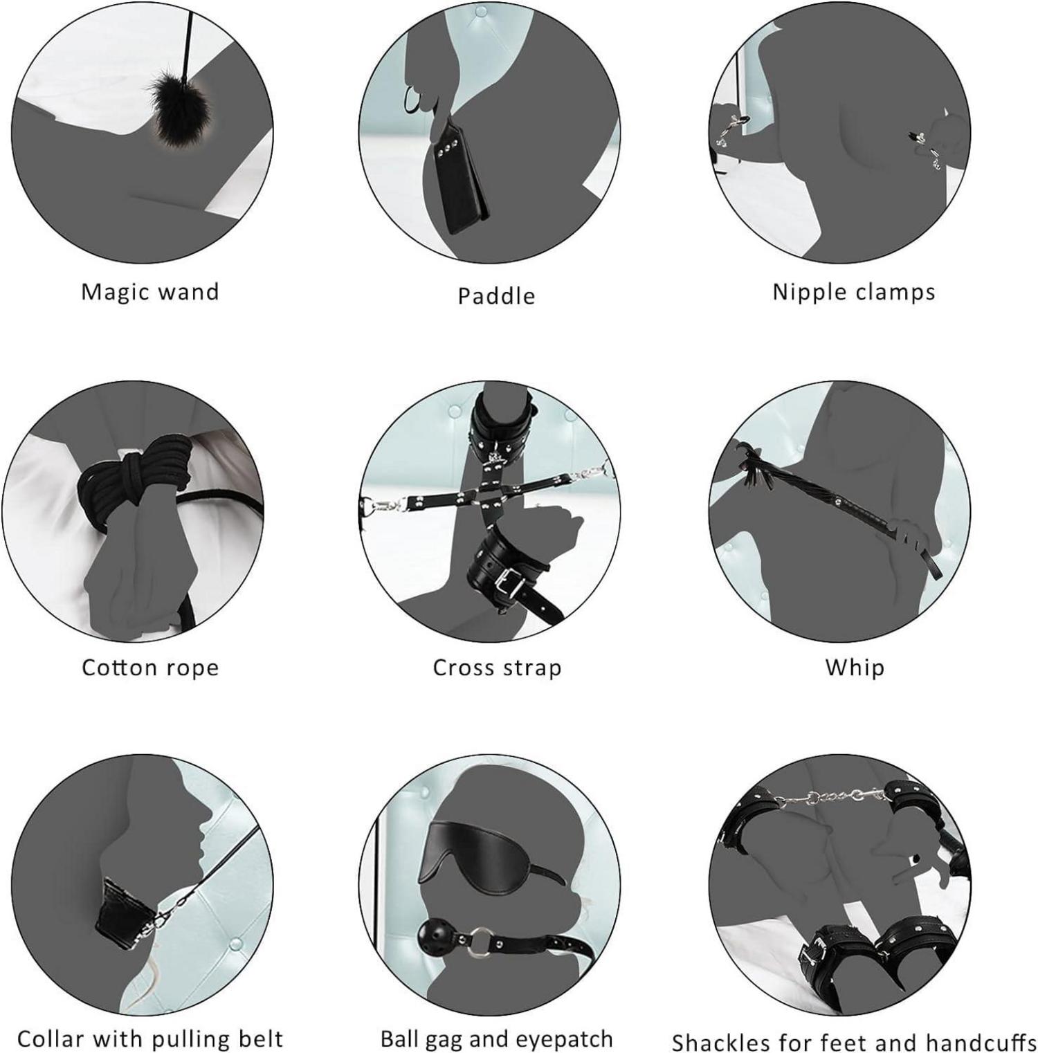 Utimi Bondage Set SM Sexspielzeug Für Liebhaber Schwarz Neu