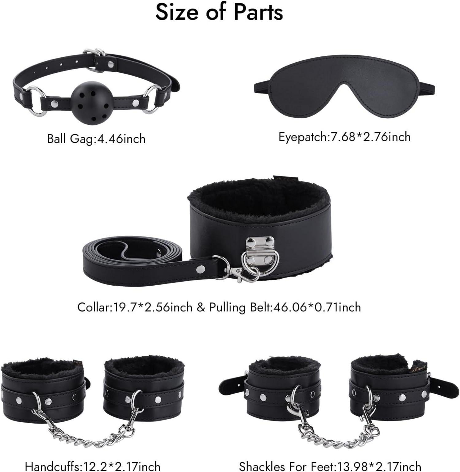 Bondage Set SM Fesselset 11-teilig Sexspielzeug in Schwarz