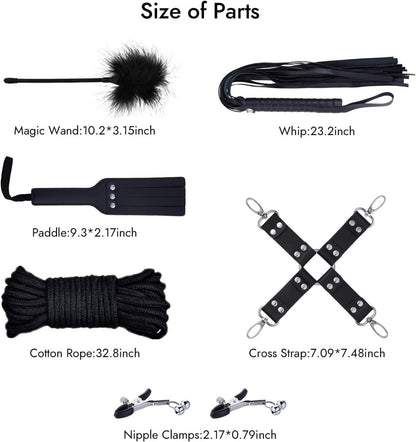 Utimi Bondage Set SM 11-teilig Fesselset Sexspielzeug Liebhaber Schwarz