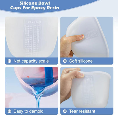 Silikon Messbecher 1000 ml Harz Gießformen DIY Basteln Küche
