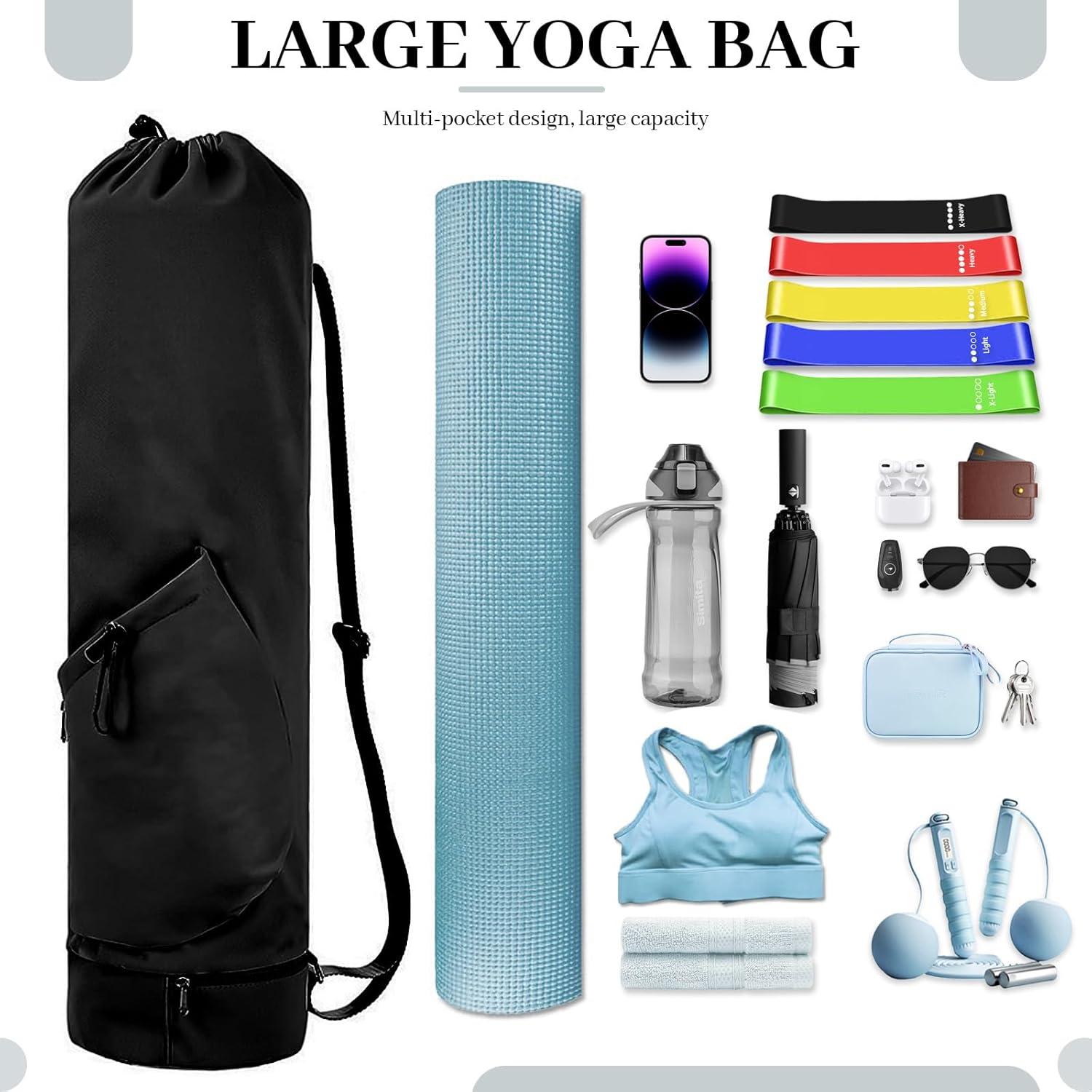 Yogatasche mit Nassfach, Flaschentasche, verstellbarem