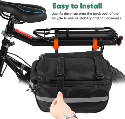 Fahrradtasche Gepäckträger Wasserfest Reflektierend Erweiterbar 27L