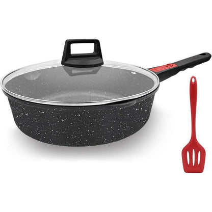 Antihaft Pfanne 28cm mit Deckel und Abnehmbarem Griff