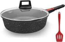 Antihaft Pfanne mit Deckel 28cm Bratpfanne 4.3L - Schwarz