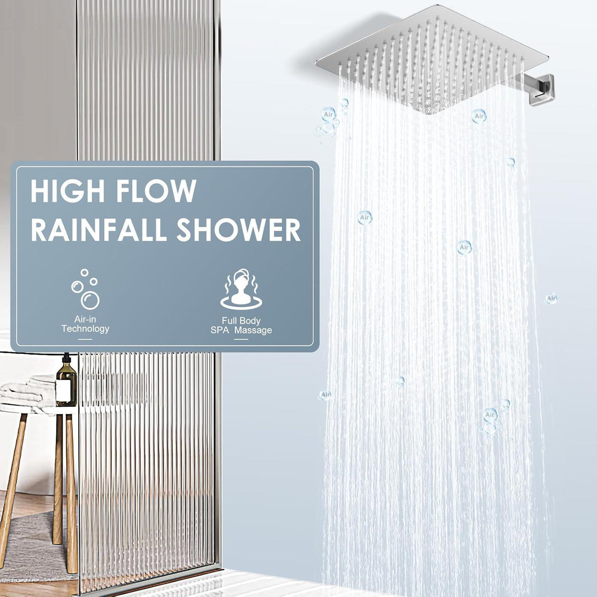 30cm Regendusche Edelstahl Chrom – Wassersparend & Verstellbar