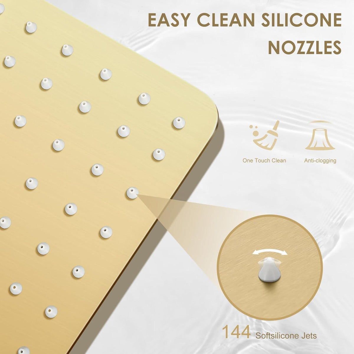 30cm Regendusche Gold – Quadratischer Wasserfallduschkopf