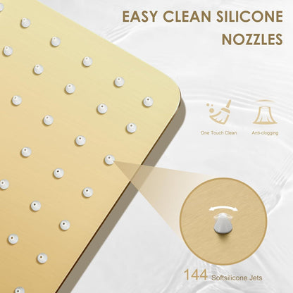 30cm Regendusche Gold – Quadratischer Wasserfallduschkopf