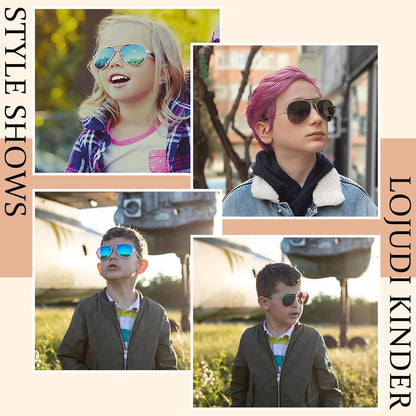 Pilotenbrille Kinder Sonnenbrille Polarisiert Gold/Rosa