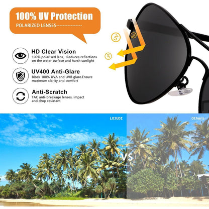 Pilotenbrille Kinder Sonnenbrille Polarisiert Gold/Rosa