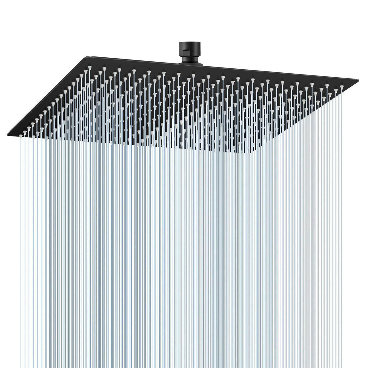 40cm Regendusche Schwarz Edelstahl, 324 Düsen, Verstellbar