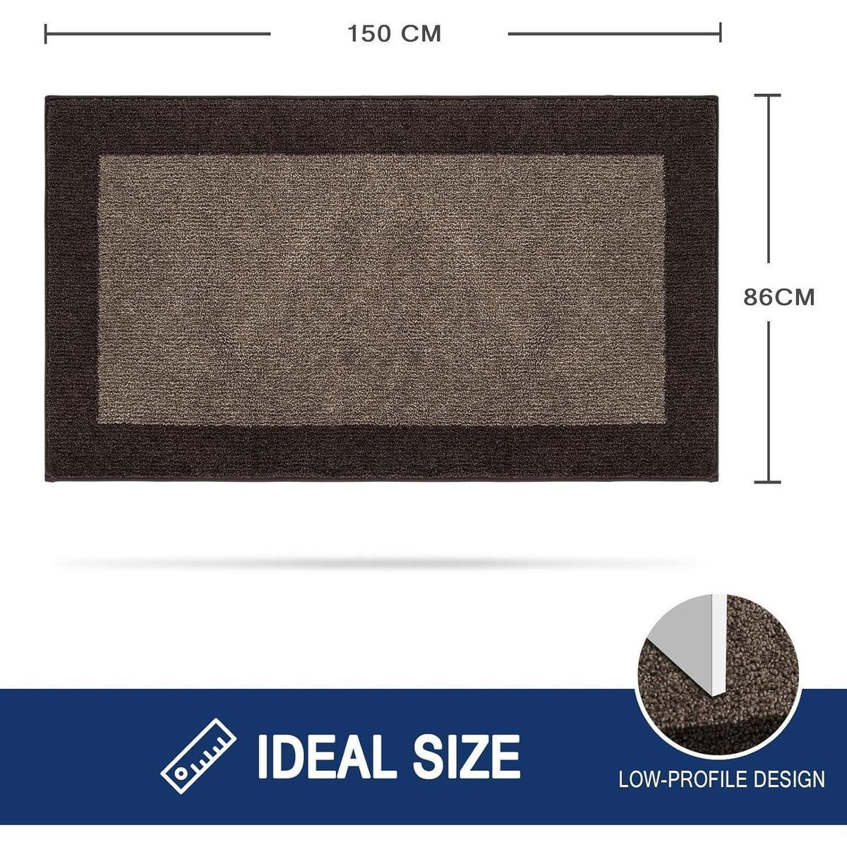 Schmutzfangmatte Braun 86x150 cm – Rutschfest & Waschbar