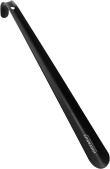 Extra langer Edelstahl Schuhlöffel in Schwarz - Ergonomische Form