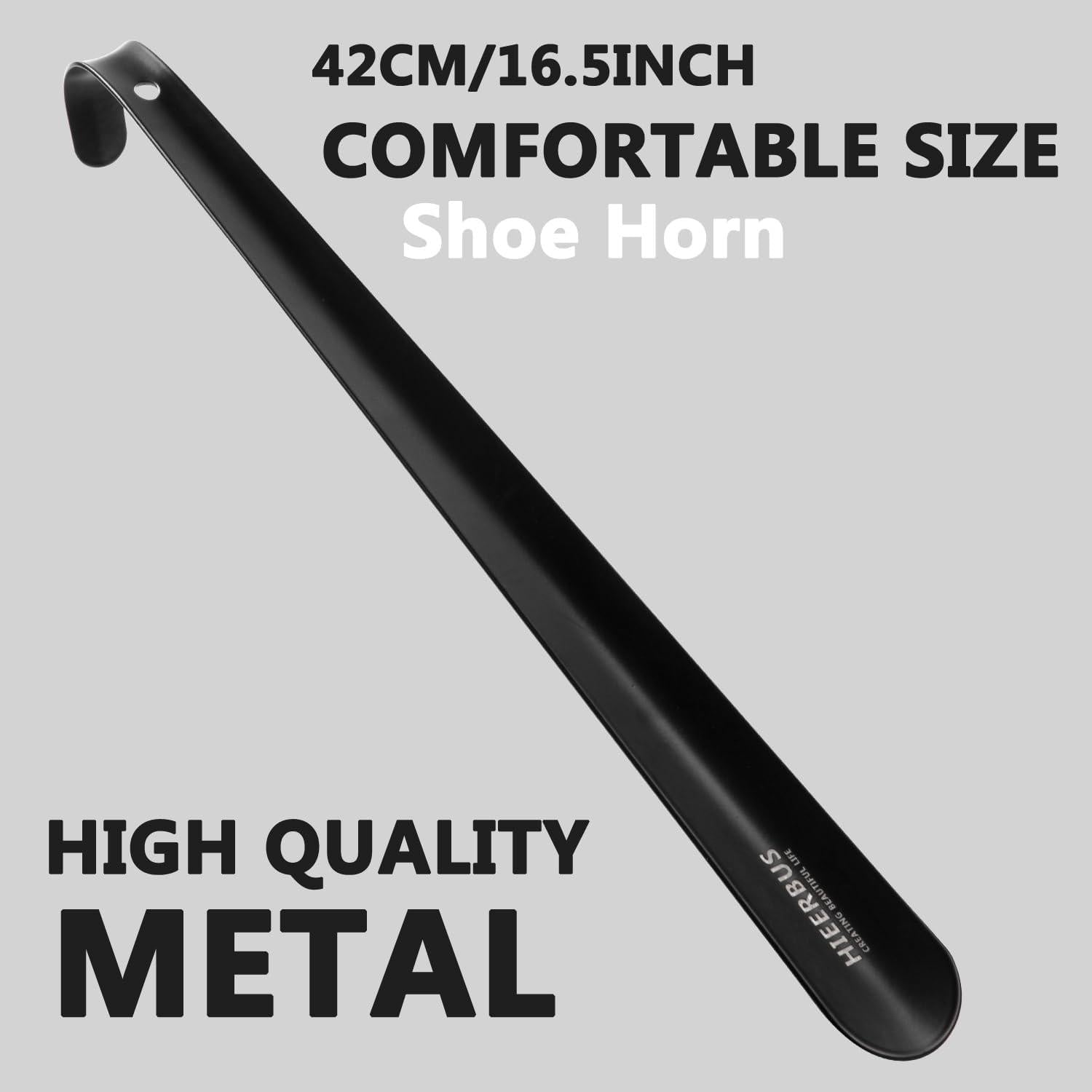 HieerBus Edelstahl Schuhlöffel Lang 45cm - Metall Shoehorn