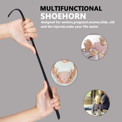 Edelstahl Schuhlöffel Lang 42cm Metall Shoehorn Ergonomische Form