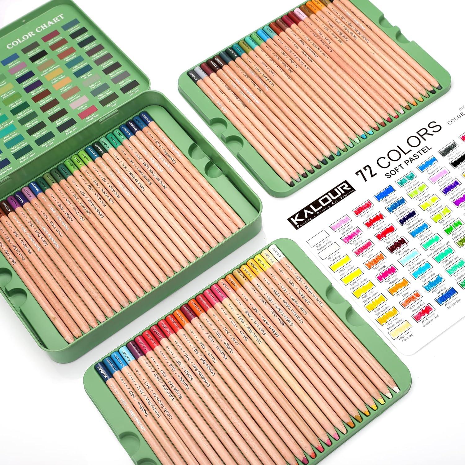 Pastellkreide-Buntstifte Set 72 Farben Kohlestifte Zeichnen Skizzieren Künstler