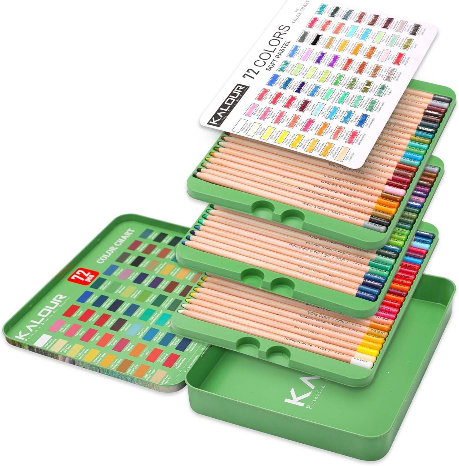 Pastellkreide-Buntstifte Set 72 Farben zum Zeichnen Skizzieren Färben