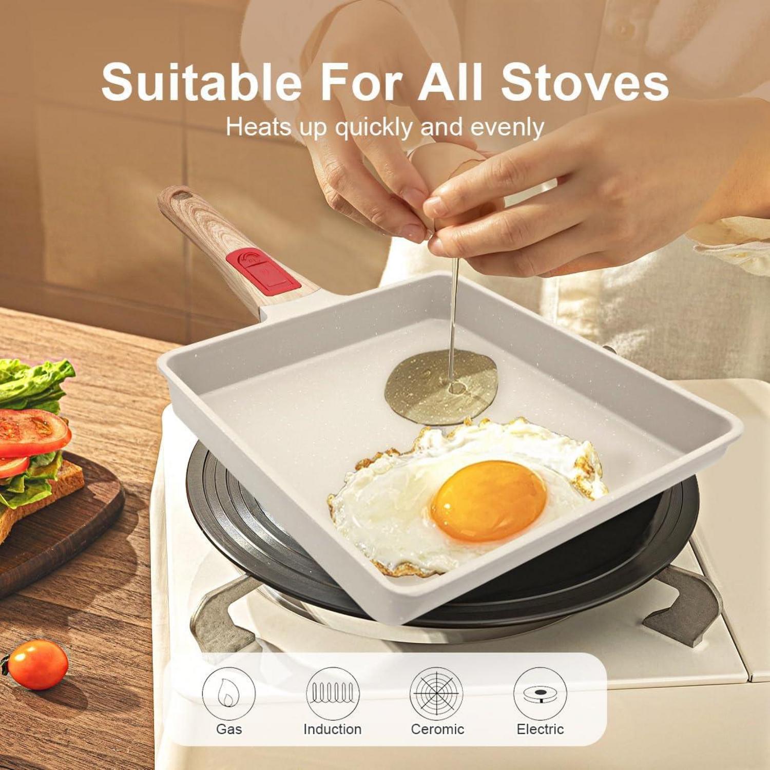 Große Japanische Tamagoyaki Pfanne 23x21 cm Antihaft Backofen spülmaschinenfest