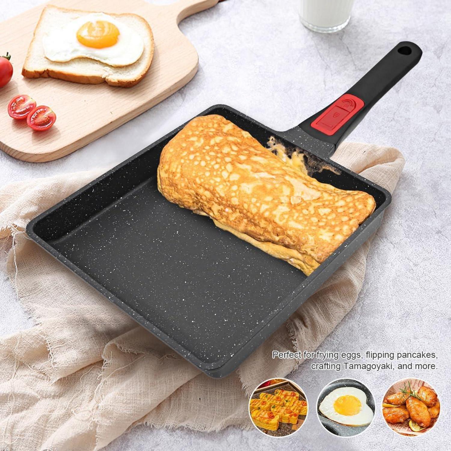 Tamagoyaki Pfanne 23x21cm Antihaft Japanische Omlette Pfanne Schwarz