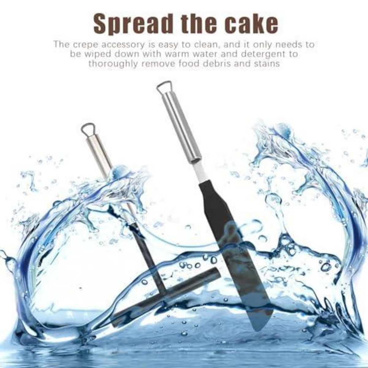 Crepes Verteiler & Spatel Set – Edelstahl & Silikon