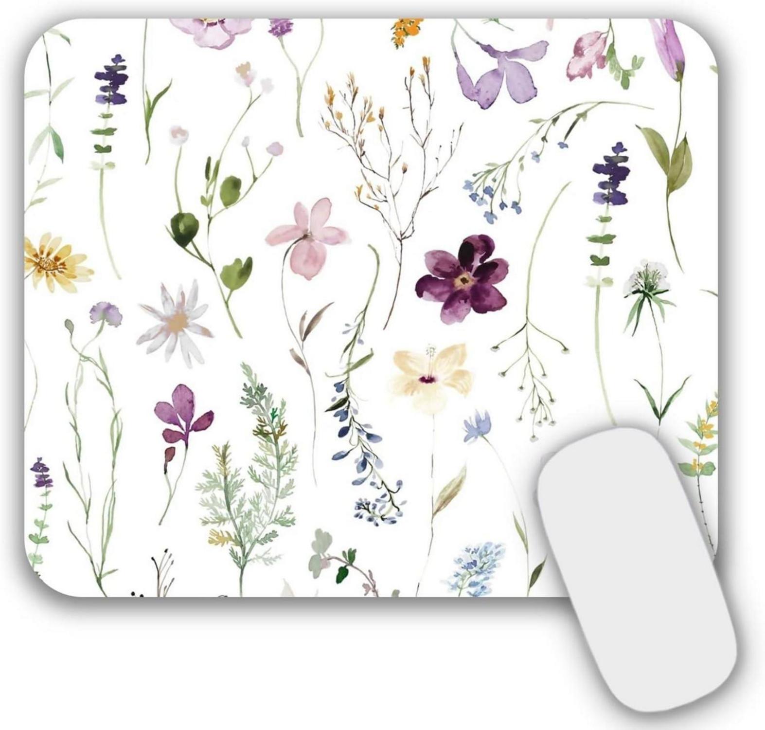 Mauspad Klein mit Blumenmotiv 24 x 20 cm Ultra glatte Lycra-Oberfläche
