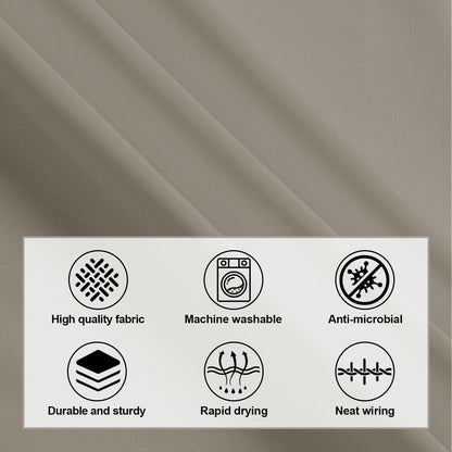 Duschvorhang 180x180 cm Anti-Schimmel Stoff Wasserdicht PEVA Beige 12