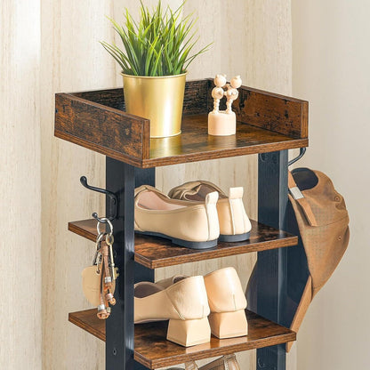 HOOBRO Vertikales Schuhregal 9-lagig schmal mit Zaun und